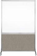 DivideWrite Mobile Whiteboard | Double Sided Dry Erase Board | Portable Office Cubicle Partition | Display for Classrooms, Conference Rooms, Meeting Areas and More | Warm Pebble 4' Wide x 6' Tall