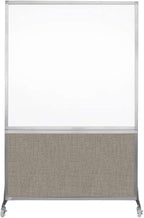 DivideWrite Mobile Whiteboard | Double Sided Dry Erase Board | Portable Office Cubicle Partition | Display for Classrooms, Conference Rooms, Meeting Areas and More | Warm Pebble 4' Wide x 6' Tall