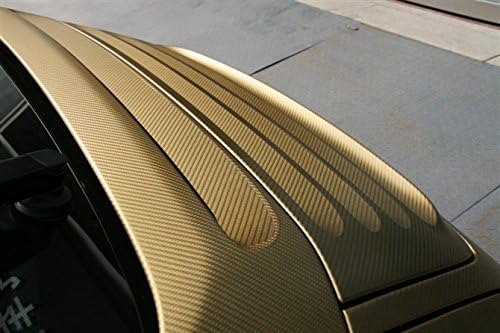 F & B LED LIGHTS Golden 3D Carbon Fiber Film Twill Weave Vinyl Sheet Roll Wrap (120" X 60", Golden)