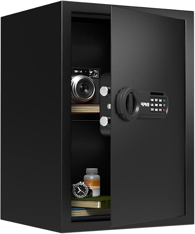 RPNB Deluxe Safe and Lock Box,Digital Keypad Safe Box,Steel Alloy Small Safes, Keypad Lock,Perfect for Home Office Hotel Business Jewelry Cash Use Storage,1.8 Cubic Feet