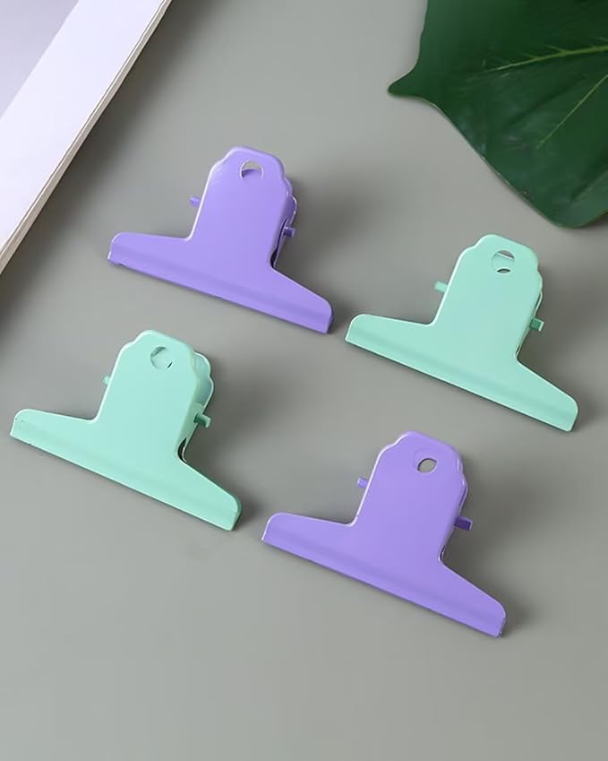 2PCS Extra Large Binder Clips Metal Bulldog Clips Large Paper Clamps Holder Chip Clips for Home School Office Drawing Bag Purple 3inch