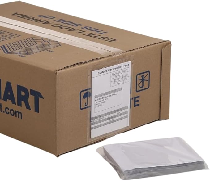 100 Units, 4.5"x5.5" Clear Packing List Shipping Pouches – Heavy Duty Self-Sealing Adhesive Envelopes, Waterproof & Tear-Proof – Ideal for Labels, Invoices & Documents