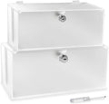 Cable Management Box with Lock,Cable Organizer Box & Power Strip Cover,Frosted Acrylic, Wire Storage and Organization for Cords,Suitable for TV, Computer,Child and Pet Proof(2PC)