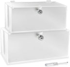 Cable Management Box with Lock,Cable Organizer Box & Power Strip Cover,Frosted Acrylic, Wire Storage and Organization for Cords,Suitable for TV, Computer,Child and Pet Proof(2PC)