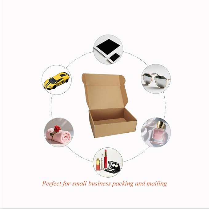 Shipping Boxes Corrugated Cardboard Mailer Boxes Literature Mailer for Packaging Small Business Craft Gifts Giving Products (Brown, 12x9x4)