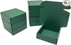 15 Pcs 6 x 6 x 2 inches Corrugated Cardboard Gift Boxes Recyclable Shipping Boxes for Mailing & Holidays, Wedding, Birthday, Gifts Packaging (Hunter Green, 6 x 6 x 2")