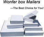 50 Pack, Small Shipping box, 7x6x2'',Corrugated Mailer,Wonfer Cardboard Box, White