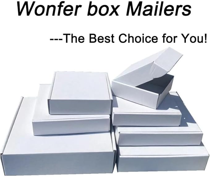 Corrugated Mailer, Pack of 50, Small Shipping Box, White box (5X5X2)