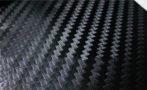 3D Carbon Fiber Film Twill Weave Vinyl Sheet Roll Wrap (72" X 60", Black)