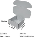 15 Pcs 6 x 6 x 3 inches Corrugated Cardboard Gift Boxes Recyclable Shipping Boxes for Mailing & Holidays, Wedding, Birthday, Gifts Packaging (Gray, 6 x 6 x 3")