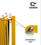 Trafford Industrial Expandable Metal Barricade, 16 Feet, Yellow and Magenta, Mobile Safety Barrier Gate, Retractable Traffic Fence