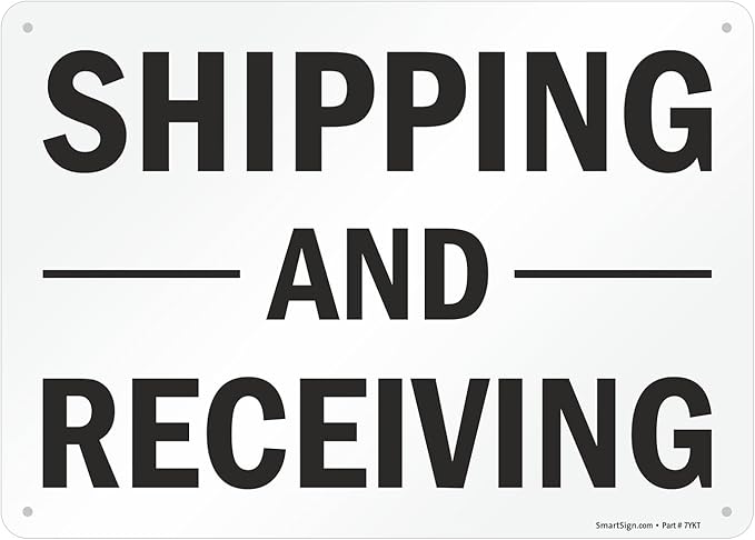 SmartSign-S-5803-AL-14 "Shipping And Receiving" Sign | 10" x 14" Aluminum - Black on White