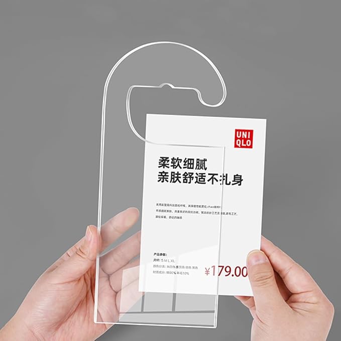 2 Pack Label Holder Price Tag Displays Sign Holder Data Card Holder Ads Display Stand for Retail Store Clothing Price Tag (S 70*100mm/2.76*3.94inches)