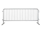Angry Bull Barricades Heavy Duty Crowd Control Metal Interlocking Barricade with Flat No-Trip Feet - 8.5 Ft. (Steel) (20 Pack)