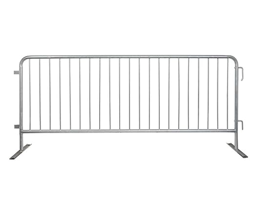 Angry Bull Barricades Heavy Duty Crowd Control Metal Interlocking Barricade with Flat No-Trip Feet - 8.5 Ft. (Steel) (20 Pack)