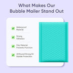 Teal 8.5x12 Inch Poly Bubble Mailers #2 |Self Seal Padded Envelopes | Air Cushioned Bubble Mailer | Usable Size 8.5x11 Inch | 100 Pack Bulk | Waterproof | Lightweight Mailing Shipping Bags