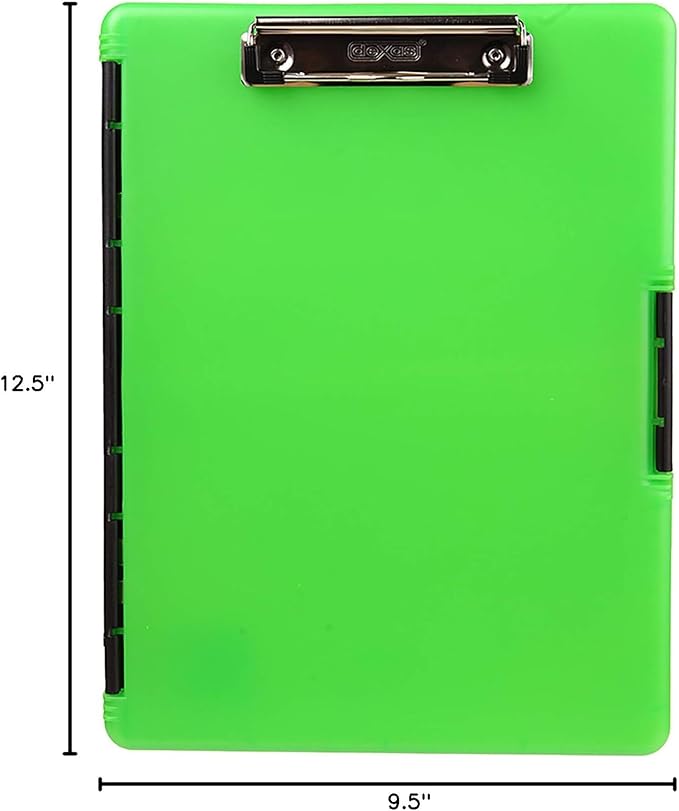 Dexas Slimcase 2 Plastic Clipboard with Storage and Side Opening