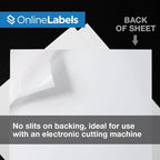 Removable Sticker Paper, White Matte, 10 Sheets, 8.5 x 11 Full Sheet Label, Inkjet or Laser Printer, Online Labels