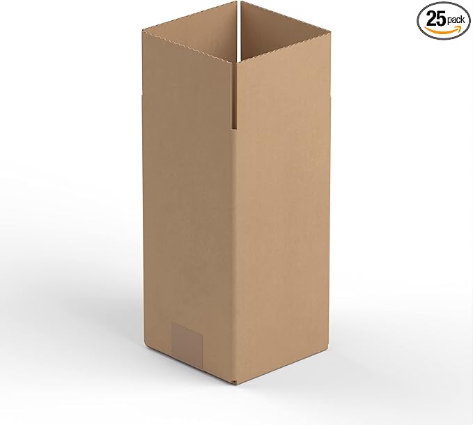 6" x 6" x 12" Kraft Corrugated RSC Shipping Box - 25/Bundle