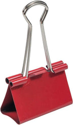 JAM PAPER Colorful Binder Clips - Large - 1 1/2 Inch (41 mm) - Red Binderclips - 12/Pack
