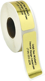 Personalized Return Address Labels, Roll of 125 Gold Foil Self-Adhesive Labels Without Dispenser, Customize with Name & Shipping Address, Colorful Images