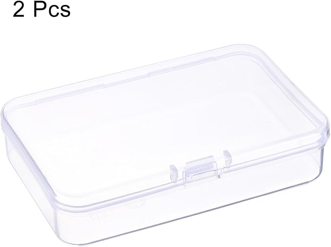 HARFINGTON 2pcs Component Storage Box 3.35" PP Electronic Organizer Box with Cover Hardware Containers Tools Boxes for Small Accessories