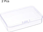 HARFINGTON 2pcs Component Storage Box 3.35" PP Electronic Organizer Box with Cover Hardware Containers Tools Boxes for Small Accessories