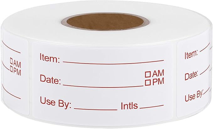 Dissolvable Labels, 1Rolls 500 Pieces 1 x 2 Inch Dissolvable Stickers Labels Food Storage Freezer Date Stickers for Refrigerator Removable Food Label for Freezer Refrigerator Foods Containers