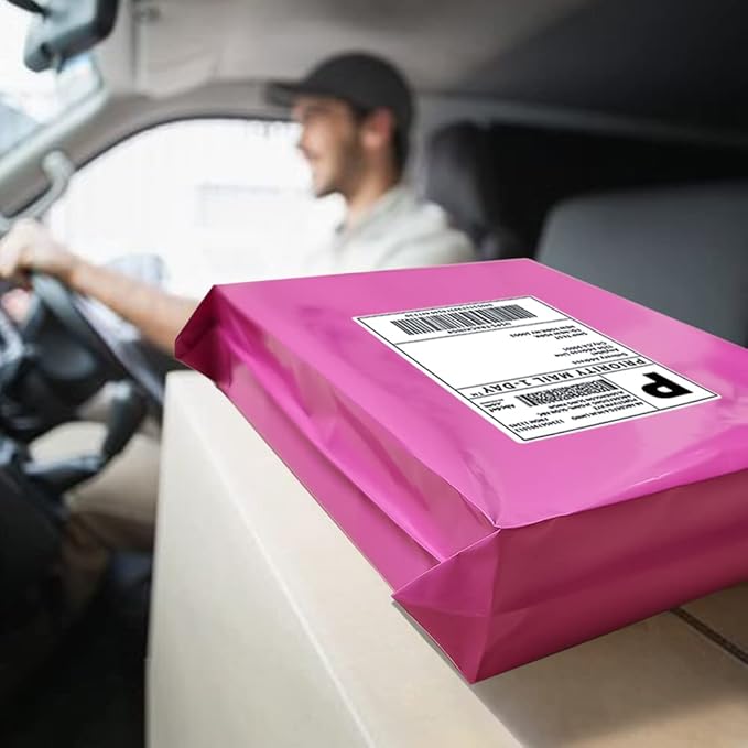 POLYSELLS 500 pcs 14.5x19 Inches Pink Poly Mailers Shipping Envelopes, Strong Adhesive Sealing, Waterproof, and Tear-resistant Postal Mailing Bags for Clothing, Books, and Accessories