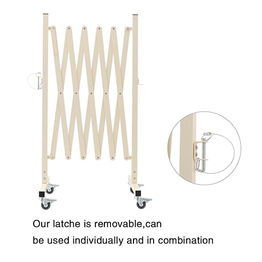 GYMTIME Expandable Metal Barricade, Portable Safety Barrier with Casters, Flexible Mobile Barrier Gate, Adjustable Temporary Fence for Garden Indoor,Airport,School, 8 Feet, Milkyellow