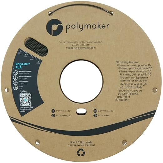 Polymaker PLA Filament, Dark Gray Green 3D Printing PLA Filament 1.75mm 1kg - PolyLite 3D Printer PLA Filament, Dimensional Accuracy +/- 0.03mm, Compatible with Most 3D Printer, Dark Gray Green