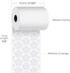 Sticky Thermal Receipt Paper 3 1/8" x 170' | 6 Rolls Linerless Wrinkle-Free Adhesive | For TOAST POS, Epson TM-L90, Kitchen Order, Delivery & Shipping Labels | Residue-Free