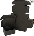 50 Pack 4x4x2'' Small Shipping Boxes, Black Corrugated Cardboard Literature Mailers, Mailing Packaging Supplies for Small Business (BK442-50)