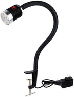 Gooseneck LED Light, Clamp Gooseneck Light 900 Lumen 120 Volt Fixed with C Clamp Industrial Work Lamp for Machine Tools and Lathe