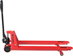 Global Industrial Standard Duty Narrow Pallet Jack with 21" W x 48" L Forks, 5500 lb. Capacity, Manual Pallet Truck for Warehouse, Manufacturing and Retail, Red Powder Coat Finish