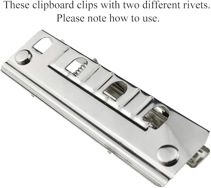 HAHIYO Silver Meta Clips - 3.94 Inches Sturdy Rivet Clipboard Clips (6 Pack), High-Grip Lever, Mountable, office/School/Home