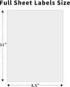 8.5" x 11" Full Sheet Label Sticker Paper for Laser & Inkjet Printers,Self Adhesive Full Page Shipping Labels,Printable White Matte Mailing Label Stickers(2000 Sheets,2000 Labels)