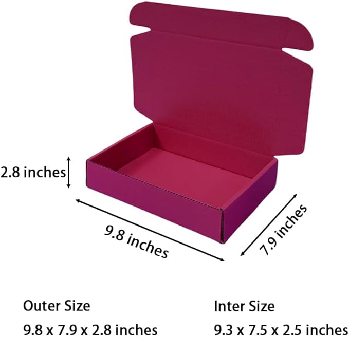30 Pcs 9.8 x 7.9 x 2.8 inches Shipping Boxes for Small Business Cardboard Corrugated Mailer Boxes for Shipping Packaging Holidays Craft Gifts Giving Products (Cranberry, 9.8 x 7.9 x 2.8")