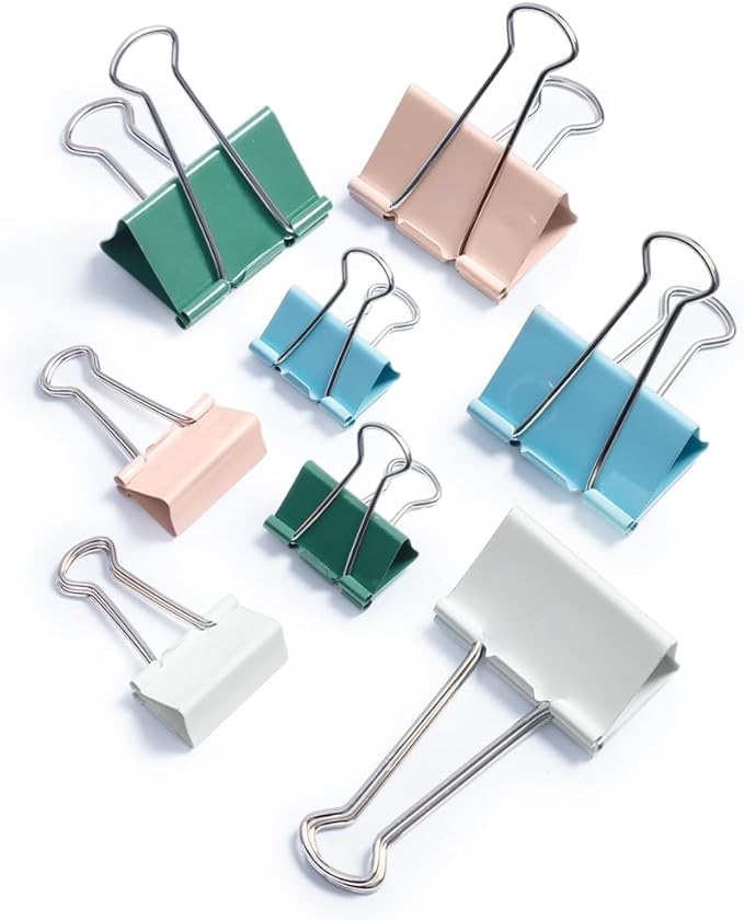 M&G Binder Clips 36 Pcs Colorful Assorted Size Clips, Extra Large Clips 2in*12Pc& Medium Clips 1.25in*24Pc, Boxed Paper Clips for Home, School and Office Supplies
