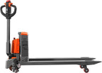 T Tory Carrier Electric Pallet Jack Truck 3300lbs Capacity Lithium Electric Pallet Trucks 48" x27" Forks Li-ion Battery Lift for Narrow Spaces, Easy Battery Replacement-Orange
