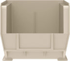 Akro-Mils 30240 AkroBins Plastic Storage Bins, Space-Saving Stackable Bins for Garage, Pantry, Craft Organization, 15" x 8" x 7", Stone, 12-Pack