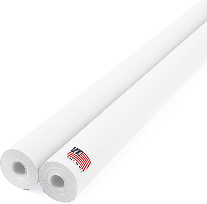 48" x 1200" (100 ft) White Kraft Paper Roll - Value Pack of 2, 45 lbs Thickness, Made in USA - Odorless, Non-Toxic, Safe for Kids - School, Bulletin Board Paper