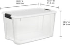 Sterilite 20-Pack Ultra Latching Box, Storage Bins with Lids, Clear Plastic, 70 Quart - Heavy-Duty Organizing Containers for Closet, Bathroom, and Office