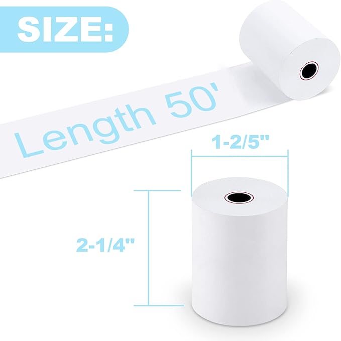 RyhamPaper 150 Rolls Thermal Receipt Paper, Thermal Paper 2 1/4" x 50' Pos Receipt Paper, Cash Register Rolls