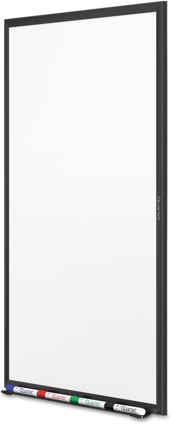 Quartet Magnetic Dry Erase White Board, 2' x 1-1/2 Whiteboard, Nano-Clean Surface Resists Ink Stains, Black Aluminum Frame (SM531B)