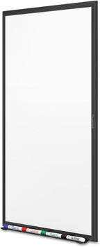 Quartet Magnetic Dry Erase White Board, 2' x 1-1/2 Whiteboard, Nano-Clean Surface Resists Ink Stains, Black Aluminum Frame (SM531B)