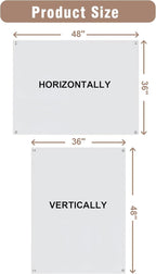 Mifuro Magnetic Glass Whiteboard，48"x36" Wall Mounted Frameless Dry Erase Board for Office, Home & School Ultra White