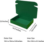 20 Pcs 14.5 x 10.6 x 2.8 inches Corrugated Cardboard Gift Boxes Recyclable Shipping Boxes for Packing Jewelry Ornament Gift Craft Packaging Supplier (Hunter Green, 14.5 x 10.6 x 2.8")