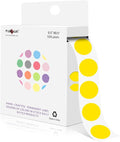 PARLAIM 1/2 Inch Round Adhesive Color-Code Dot Stickers,500 Stickers Inventory Dots Label in Dispenser Box,Yellow Circle Coding Labels for Office Home (Yellow)