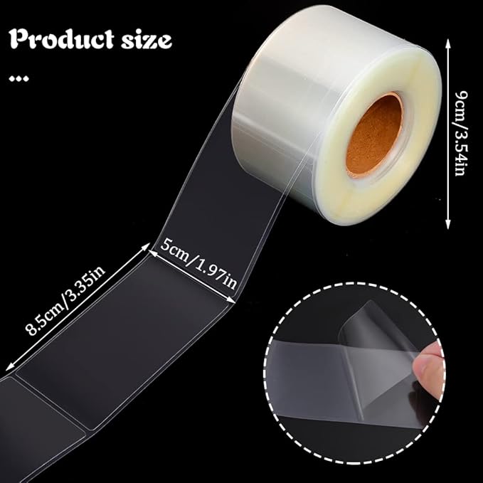 500 PCS Label Protectors, Clear Label Protectors Waterproof Clear Labels for Protecting Barcodes, Books, Numbers, Clothes Food Labels in Laboratory, Library, Office, Supermarket (3.35×1.97inch)